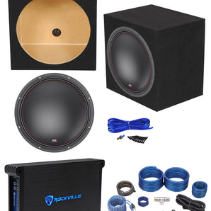 MTX 7515-44 15" 750w RMS Subwoofer+Sealed Sub Box Enclosure+Mono Amplifier+Wires