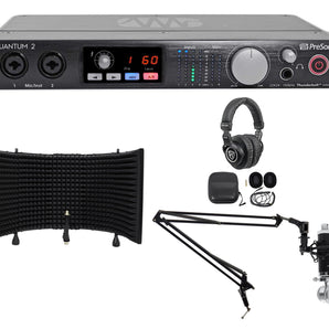 PRESONUS Quantum 2 Thunderbolt Recording Interface+Headphones+Mic+Boom+Shield