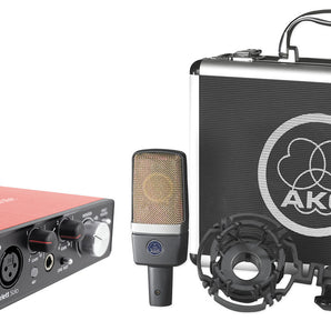 AKG C214 Studio Condenser Vocal Mic Microphone+Focusrite USB Recording Interface