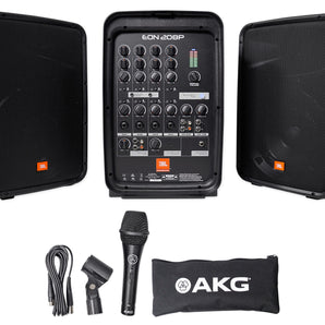 JBL EON208P Speakers+Bluetooth+Mixer+Mic+Headphones For Church Sound Systems