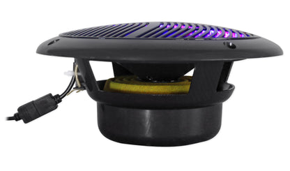 2) Rockville 6.5" LED Swivel Black Marine Wakeboard+Coaxial Speakers+Amp+Amp Kit