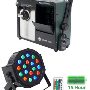 American DJ Entour Faze Water Based Haze Machine Hazer+Rechargeable Wash Light