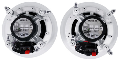 Rock Zone 8 Ch. Amplifier+(32) 5.25" White Ceiling Speakers For Hotel