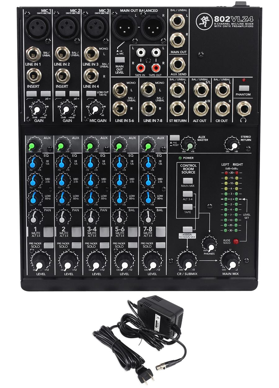 802VLZ4 8-Channel Mixer, Backpack & 20' XLR Cable