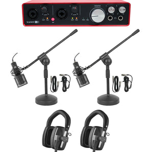 2-Person Podcast Podcasting Bundle Interface+Beyerdynamic DT-150-250 Headphones