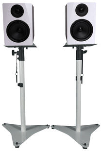 APM6W 6.5" 350W Powered Studio Monitors+White Adjustable Stands