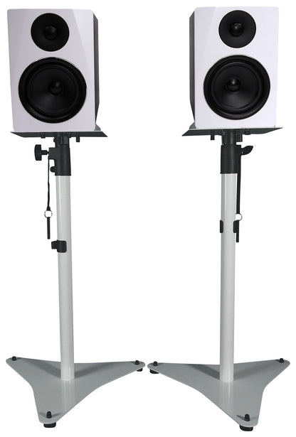 APM6W 6.5" 350W Powered Studio Monitors+White Adjustable Stands