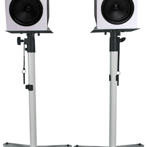 (2) Rockville APM6W 6.5" 350w Powered Studio Monitors+White Adjustable Stands