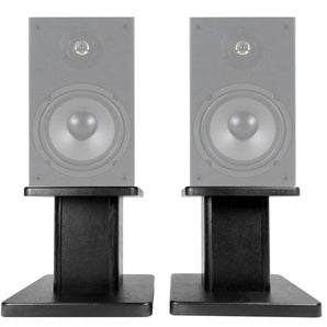 (2) 8” Black Bookshelf Speaker Stands For Micca MB42 Bookshelf Speakers