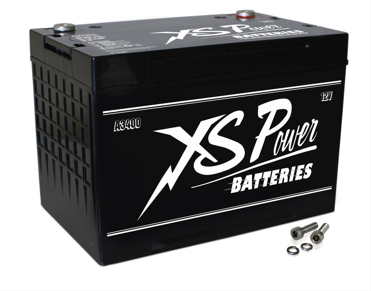 XS Power A3400 12V AGM Retro Series Battery with M6 Terminal Bolts, Max 3300Amps