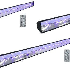 (3) American DJ ECO BAR UV DMX 18x3w Ultraviolet LED Bar Black Lights w/ Remotes