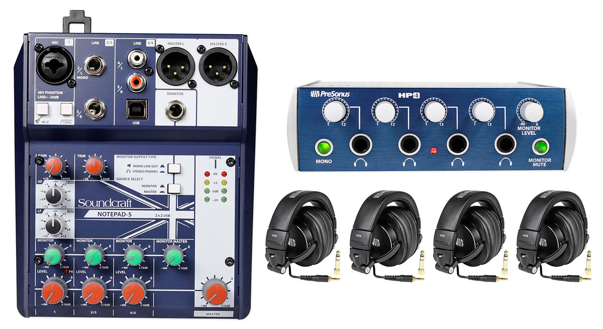HD9/HP4 Headphone Pack with 5-Channel Podcast Mixer