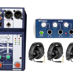 PRESONUS HP4 Headphone Amplifie+(4) HD9 Studio Headphones+Soundcraft Mixer