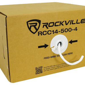 Rockville RCC14-500-4 CL2 Rated 14 AWG 500' 4 Conductor CCA Speaker Wire In-Wall