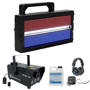 American DJ ADJ Jolt Panel FXIP RGBW SMD DMX Strobe/Wash Light+Fogger+Headphones