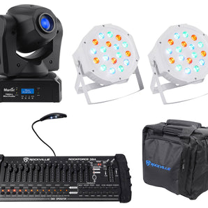 Martin Thrill Mini Profile Moving Head+DMX Controller+2) Wash Par Can Lights+Bag