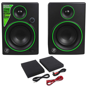 (2) Mackie CR4 4" Creative Reference Multimedia Monitors+Headphones