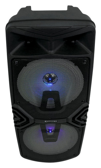 Dual 8" Karaoke Machine Bundle with Stand & (2) Microphones