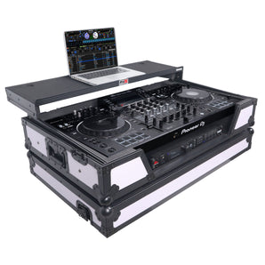 ProX XS-XDJXZ WLTWH XDJ-XZ Black/White Road Case w/Shelf+1U Rack Space+Wheels