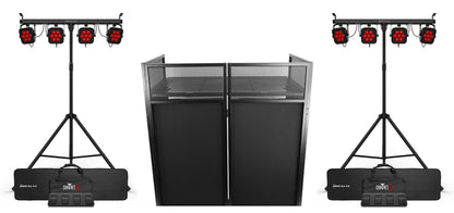 (2) 4BAR HEX ILS RGBAW+UV LED Wash Lighting Systems + Rockbooth Facade