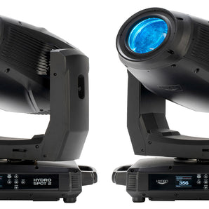 (2) American DJ ADJ Hydro Spot 2 Outdoor LED Wireless DMX Moving Head Spotlights