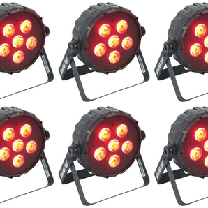 (6) Chauvet DJ SLIMPAR T6 BT RGB LED DMX Wash Par Up-Light w/Bluetooth