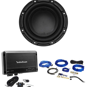 Polk Audio DB842DVC 8” 750w Car Subwoofer Sub+Rockford Fosgate Amplifier+Wires