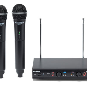 SAMSON Stage 212 (2) VHF Handheld Wireless Microphones For Church Sound Systems