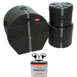 SKB 1SKB-DRP1 Package 1 w/ D1822 D1012 D1214 Drum Case + Free Fender Earbuds