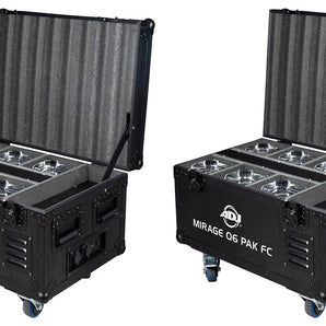 (2) American DJ Mirage Q6 Pak 6x Outdoor LED Par Wash Lights+Charge+Case+Remote