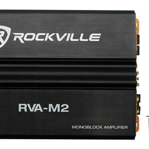 Rockville RVA-M2 2500w Peak/625w RMS @ 1 Ohm Amplifier Mono Car Amp+Remote