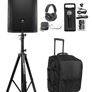 JBL PRX812W 12" 1500 Watt Powered PA DJ Speaker w/ DSP/WiFi+Rolling Travel Bag