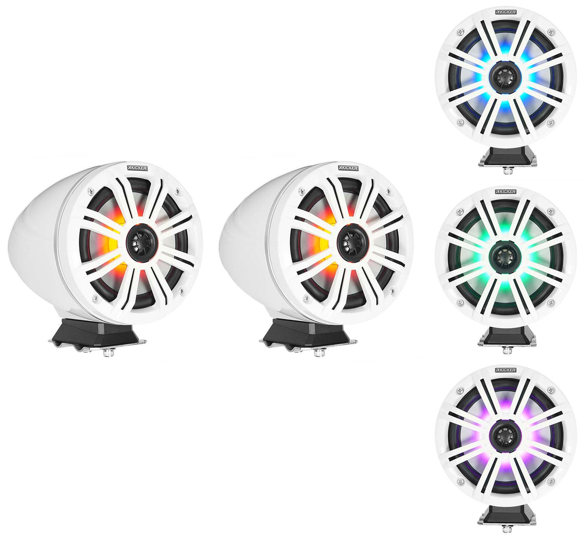 KMFC8W 8" White Marine Speakers & Portable Bluetooth Speaker