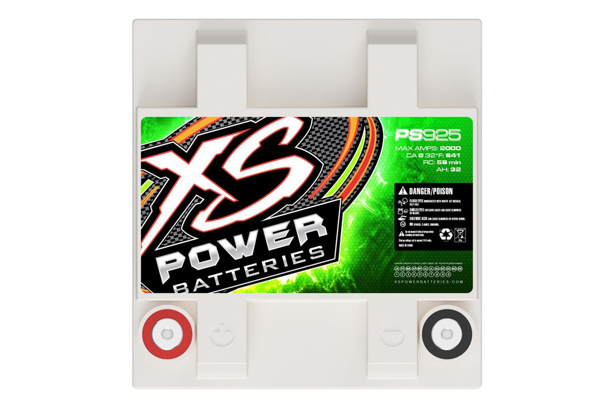 XS Power PS925 12V AGM Powersports Battery with M6 Terminal Bolts, Max 2000Amps