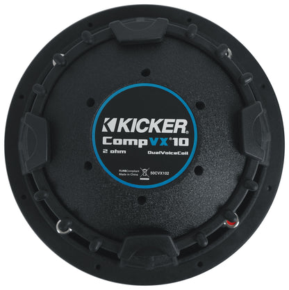 Kicker 50CVX102 COMPVX 10" Car Audio Subwoofer DVC 2 Ohm Sub CVX102