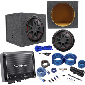 Kicker 43CVR154 1000w 15" Car Subwoofer+Sealed Sub Box+Mono Amplifier+Amp Kit