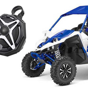 2 6.5" Top Crossbar Roll Cage Roll Bar Speakers for Yamaha YXZ+Pods+White Grills