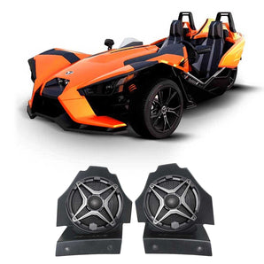 Polaris Slingshot Behind Seat Under Hoops 6.5" Waterproof Speakers + Enclosures