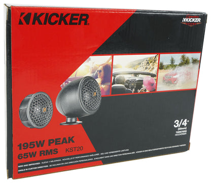 Kicker 51KST2004 0.75" Car Audio Tweeters w/Crossovers+Swivel Mount, 4ohm KST200
