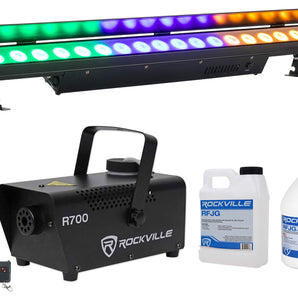 American DJ Ultra LB18 RGBAL Color Mixing LED DMX Wash Bar Light+Fogger+Juice