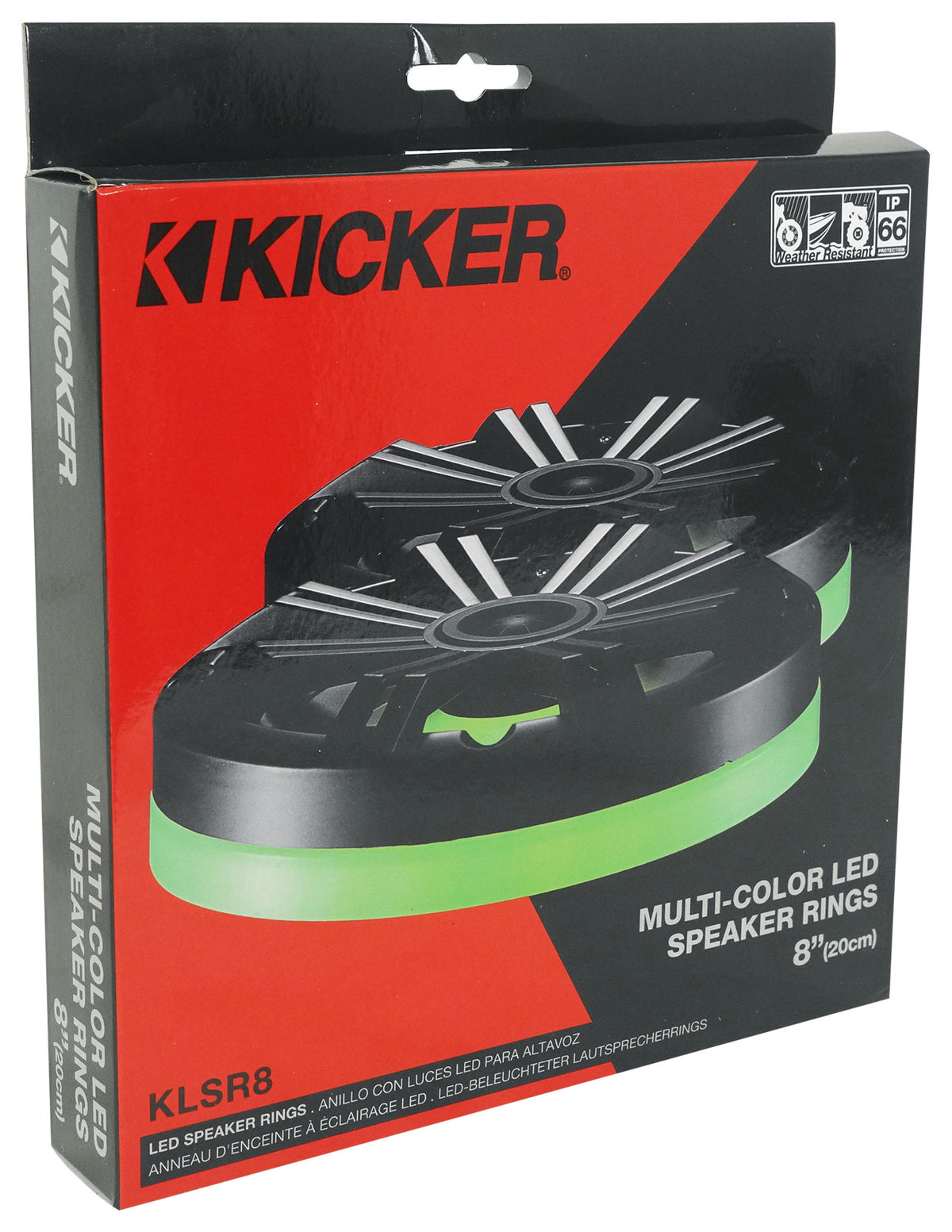 (2) KICKER 47KLSR8 KLSR 8" Weather Proof LED Speaker/Subwoofer Ring Lights KLSR8