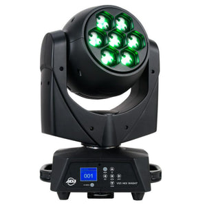 (4) American DJ ADJ VIZI HEX WASH 7 RGBWA+UV LED Wireless DMX Moving Head Lights