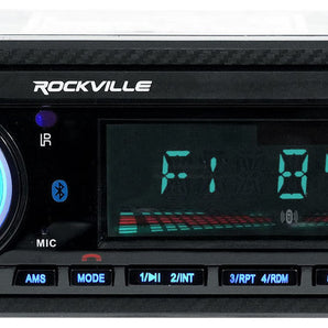 Rockville Bluetooth Receiver+6.5"+5.25" Car Speakers+Amp+Powered Spare Tire Sub