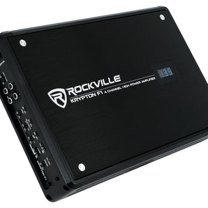 Rockville KRYPTON F1 1600w Peak / 400w RMS 4 Channel Car Audio Amplifier+Amp Kit