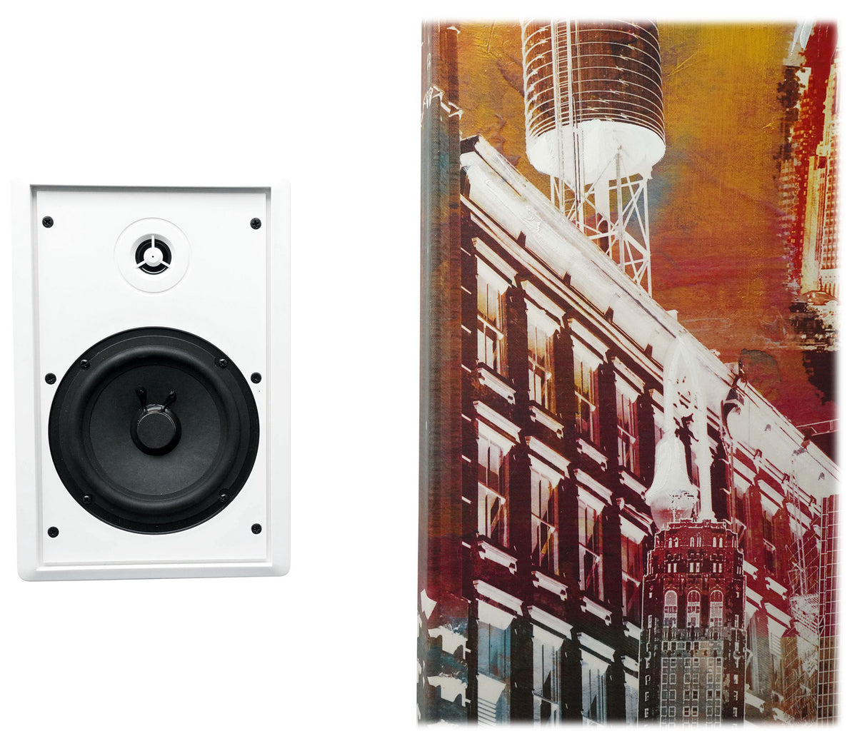 CSA 140Z Commercial 70V Amplifier + (2) White 5.25" Slim Wall Speakers