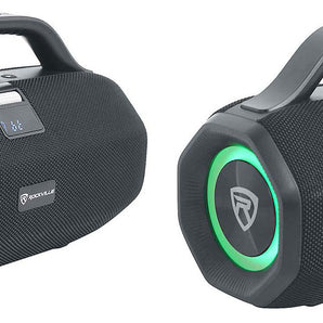 2) Rockville SONIC-50L Wireless Linking Portable Bluetooth Party Speakers+Mic In