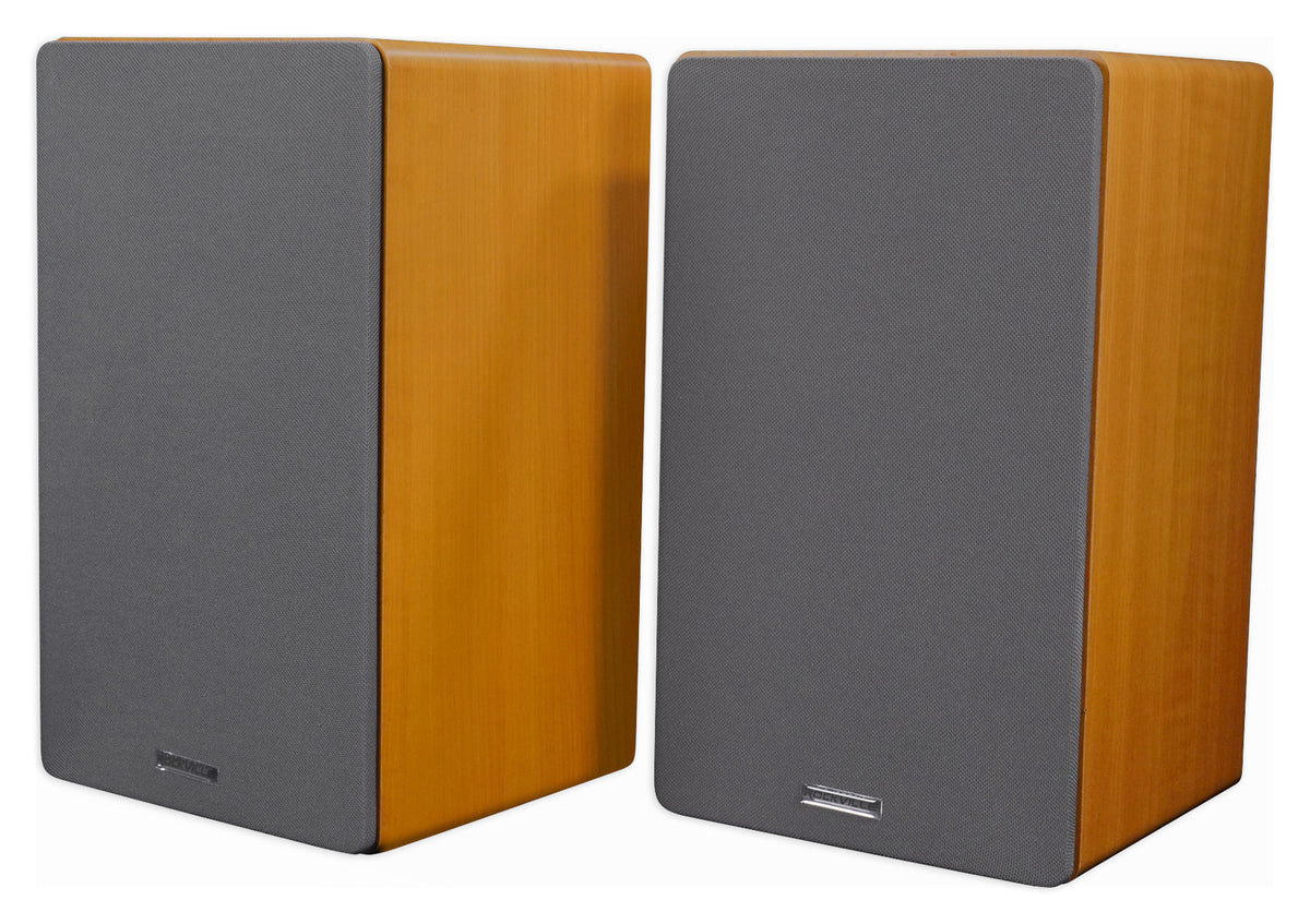 (2) Rockville RockShelf 68C 360w 6.5" Wood Bookshelf Speakers+Bluetooth/Wifi Amp