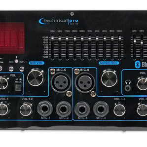 Technical Pro MM2000BT Powered Bluetooth Microphone Mixer Amplifier Amp SD, USB