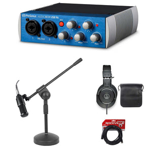 Presonus+Audio Technica Podcast Bundle w/ Interface+Mic+Headphones+Stand