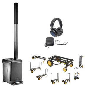 JBL EON ONE Powered PA Array Speaker+Subwoofer System+Transport Cart+Headphones